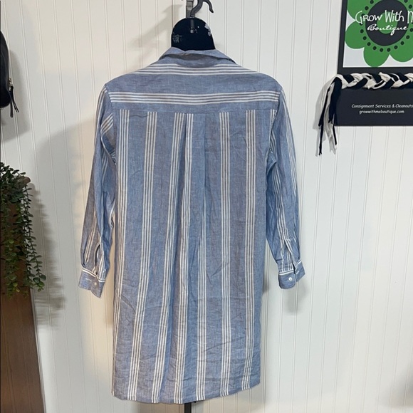 Frank & Eileen Light Blue Striped tunic - Picture 5 of 6